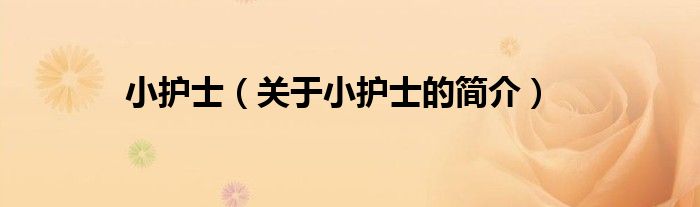小护士（关于小护士的简介）