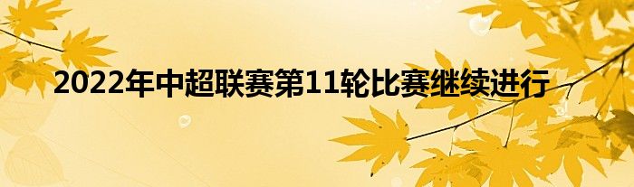 2022年中超联赛第11轮比赛继续进行