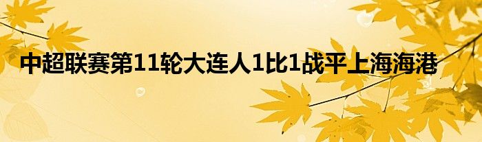 中超联赛第11轮大连人1比1战平上海海港