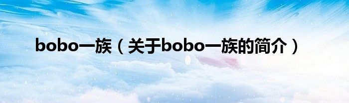 bobo一族（关于bobo一族的简介）
