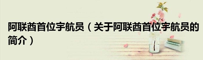 阿联酋首位宇航员（关于阿联酋首位宇航员的简介）