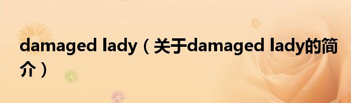 damaged lady（关于damaged lady的简介）