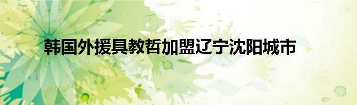 韩国外援具教哲加盟辽宁沈阳城市