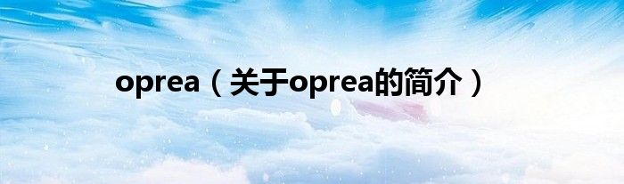 oprea（关于oprea的简介）