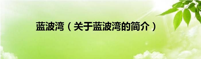 蓝波湾（关于蓝波湾的简介）