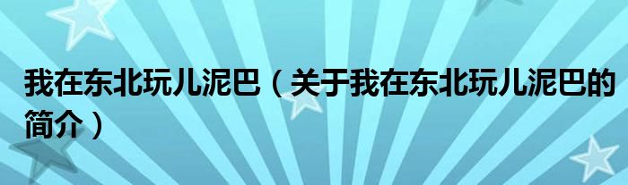 我在东北玩儿泥巴（关于我在东北玩儿泥巴的简介）