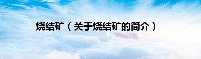 烧结矿（关于烧结矿的简介）