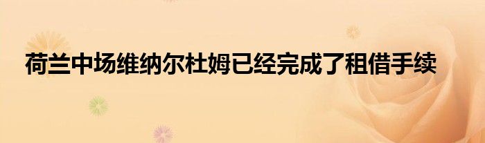 荷兰中场维纳尔杜姆已经完成了租借手续
