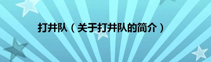 打井队（关于打井队的简介）