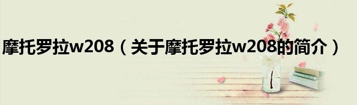 摩托罗拉w208（关于摩托罗拉w208的简介）