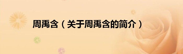 周禹含（关于周禹含的简介）