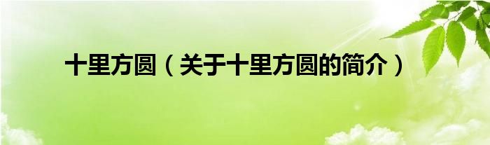 十里方圆（关于十里方圆的简介）