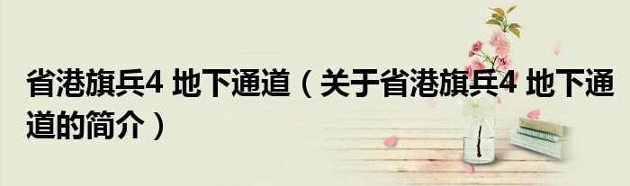 省港旗兵4 地下通道（关于省港旗兵4 地下通道的简介）