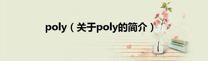 poly（关于poly的简介）