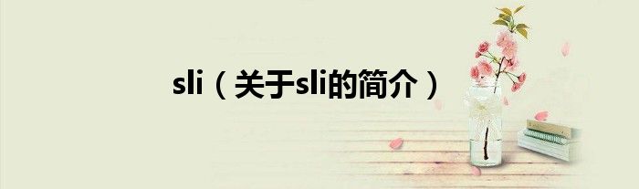 sli（关于sli的简介）