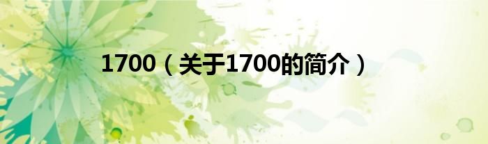 1700（关于1700的简介）