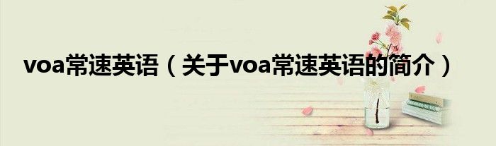 voa常速英语（关于voa常速英语的简介）