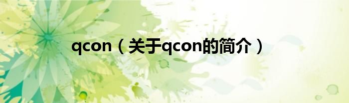 qcon（关于qcon的简介）