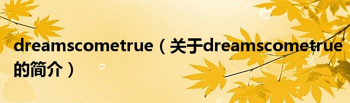 dreamscometrue（关于dreamscometrue的简介）