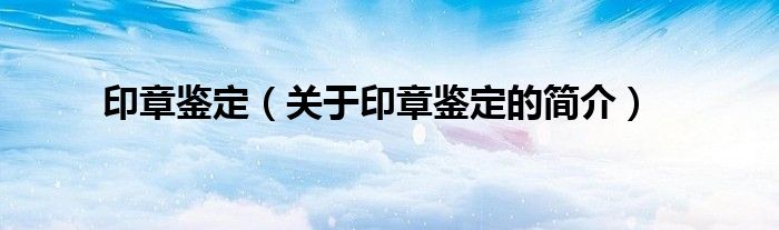 印章鉴定（关于印章鉴定的简介）