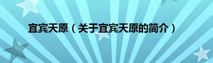 宜宾天原（关于宜宾天原的简介）