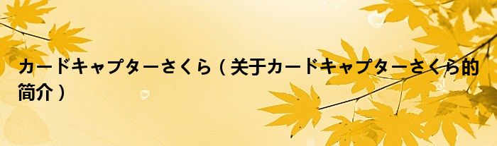 カードキャプターさくら（关于カードキャプターさくら的简介）