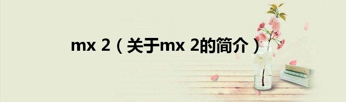 mx 2（关于mx 2的简介）