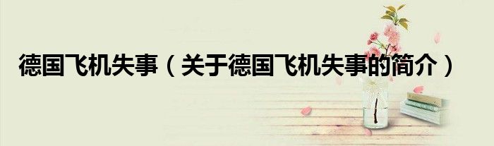 德国飞机失事（关于德国飞机失事的简介）