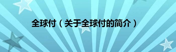 全球付（关于全球付的简介）