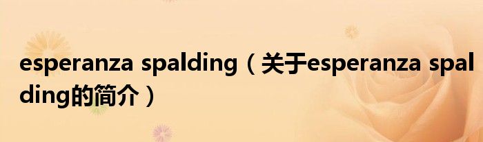 esperanza spalding（关于esperanza spalding的简介）