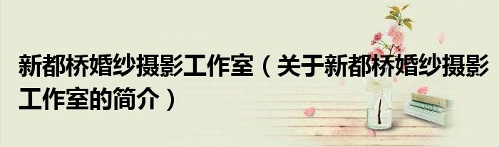 新都桥婚纱摄影工作室（关于新都桥婚纱摄影工作室的简介）