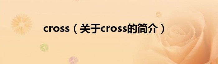 cross（关于cross的简介）