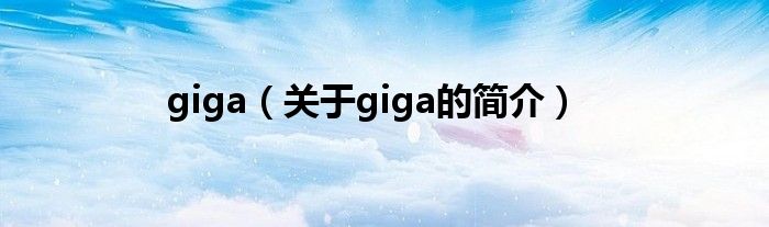 giga（关于giga的简介）