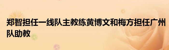 郑智担任一线队主教练黄博文和梅方担任广州队助教