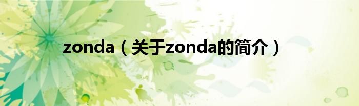 zonda（关于zonda的简介）