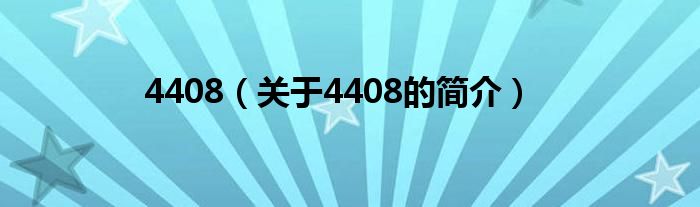 4408（关于4408的简介）