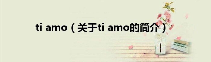 ti amo（关于ti amo的简介）