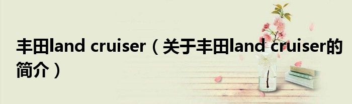 丰田land cruiser（关于丰田land cruiser的简介）