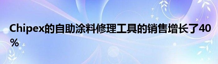 Chipex的自助涂料修理工具的销售增长了40％
