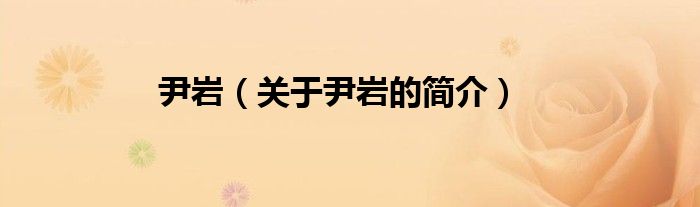 尹岩（关于尹岩的简介）