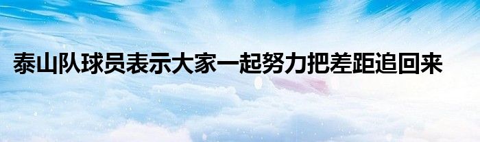 泰山队球员表示大家一起努力把差距追回来