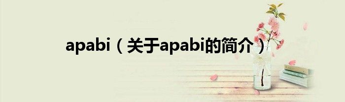 apabi（关于apabi的简介）