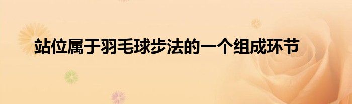 站位属于羽毛球步法的一个组成环节
