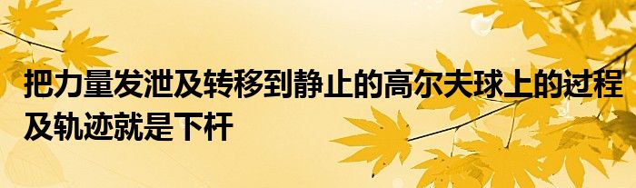 把力量发泄及转移到静止的高尔夫球上的过程及轨迹就是下杆