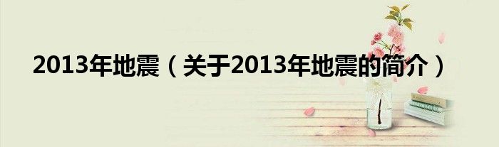 2013年地震（关于2013年地震的简介）