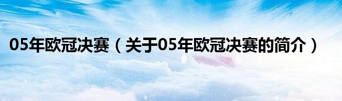 05年欧冠决赛（关于05年欧冠决赛的简介）