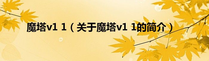 魔塔v1 1（关于魔塔v1 1的简介）