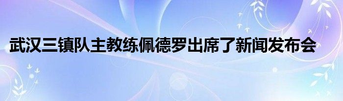 武汉三镇队主教练佩德罗出席了新闻发布会