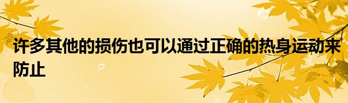 许多其他的损伤也可以通过正确的热身运动来防止