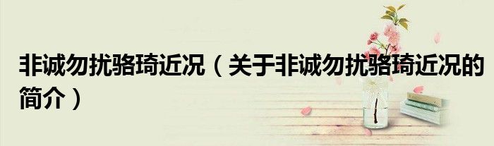 非诚勿扰骆琦近况（关于非诚勿扰骆琦近况的简介）